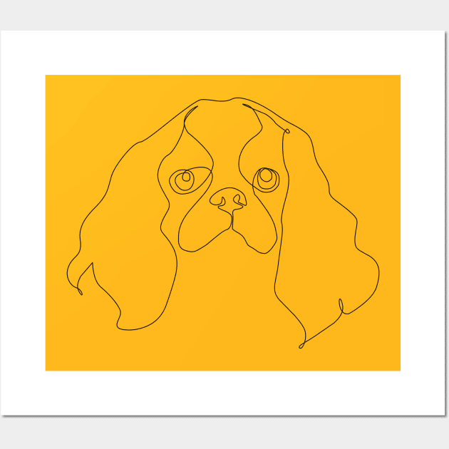 One Line Cavalier Wall Art by huebucket